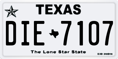 TX license plate DIE7107