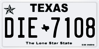 TX license plate DIE7108