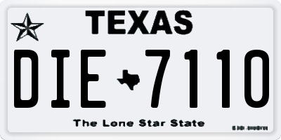 TX license plate DIE7110