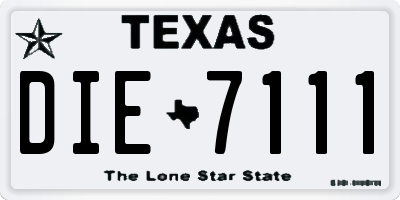 TX license plate DIE7111