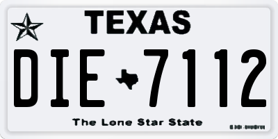TX license plate DIE7112