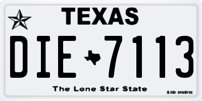 TX license plate DIE7113