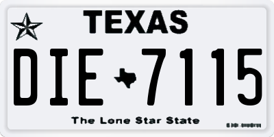 TX license plate DIE7115
