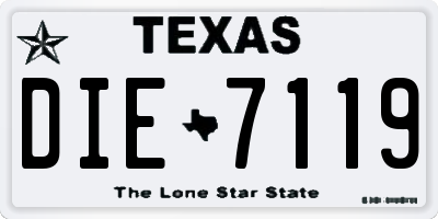 TX license plate DIE7119
