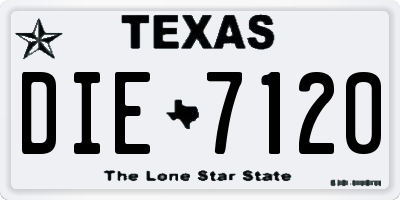 TX license plate DIE7120
