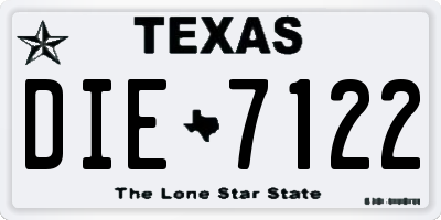 TX license plate DIE7122
