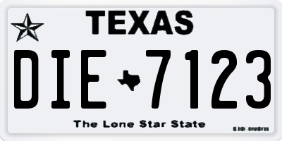 TX license plate DIE7123