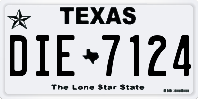 TX license plate DIE7124