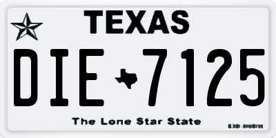 TX license plate DIE7125