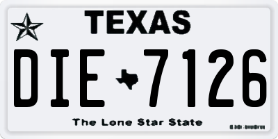 TX license plate DIE7126
