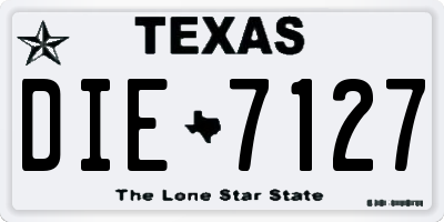 TX license plate DIE7127