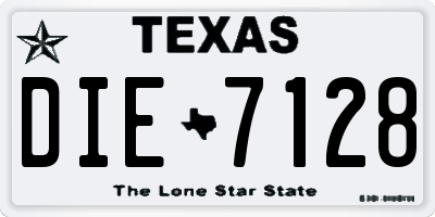 TX license plate DIE7128
