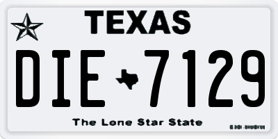 TX license plate DIE7129