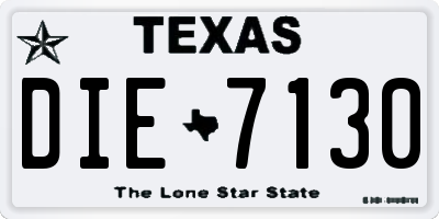 TX license plate DIE7130