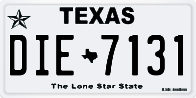 TX license plate DIE7131