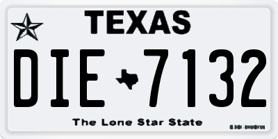 TX license plate DIE7132