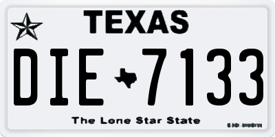 TX license plate DIE7133