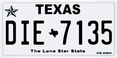 TX license plate DIE7135