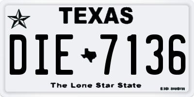 TX license plate DIE7136