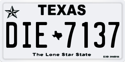 TX license plate DIE7137