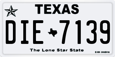 TX license plate DIE7139