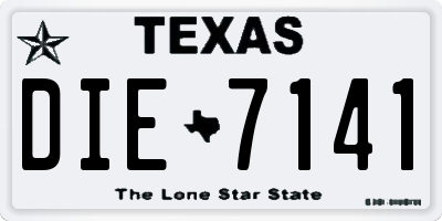 TX license plate DIE7141