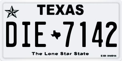 TX license plate DIE7142