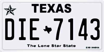 TX license plate DIE7143