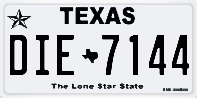 TX license plate DIE7144