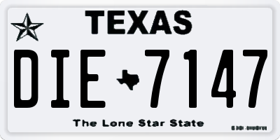 TX license plate DIE7147