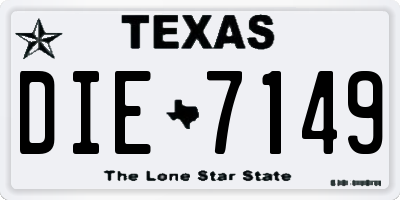 TX license plate DIE7149