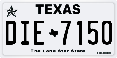 TX license plate DIE7150