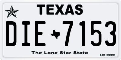 TX license plate DIE7153