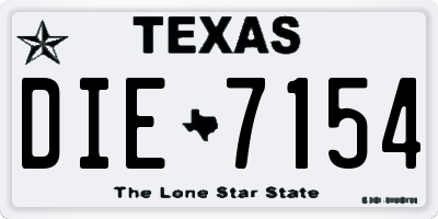 TX license plate DIE7154