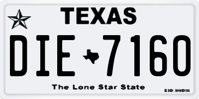 TX license plate DIE7160