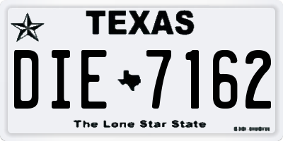 TX license plate DIE7162