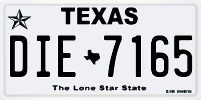 TX license plate DIE7165