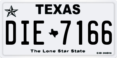 TX license plate DIE7166