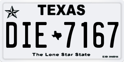 TX license plate DIE7167
