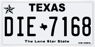 TX license plate DIE7168