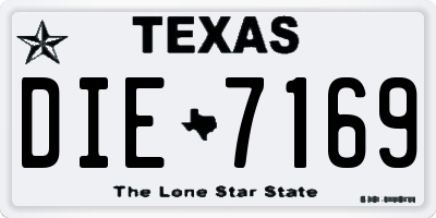 TX license plate DIE7169