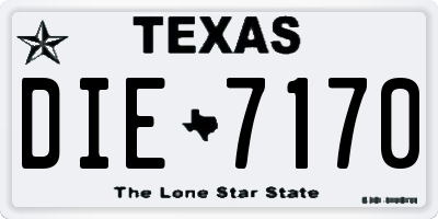 TX license plate DIE7170