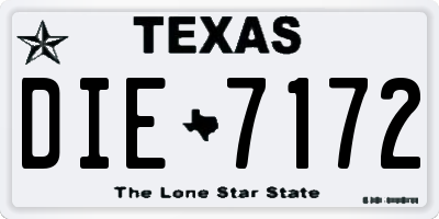 TX license plate DIE7172