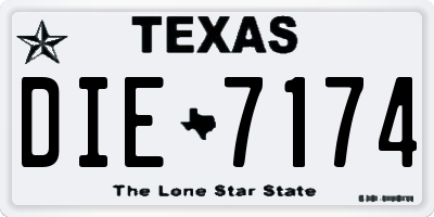 TX license plate DIE7174