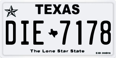 TX license plate DIE7178