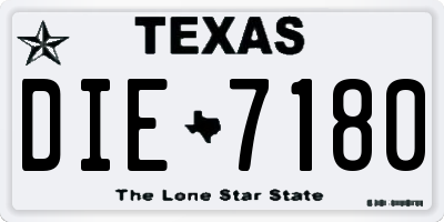 TX license plate DIE7180