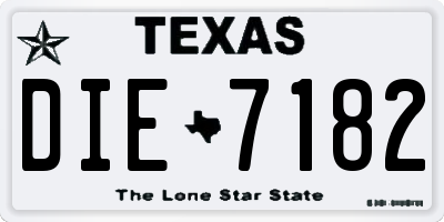 TX license plate DIE7182