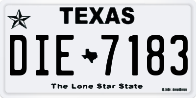 TX license plate DIE7183