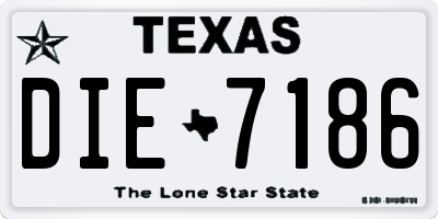TX license plate DIE7186