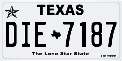 TX license plate DIE7187